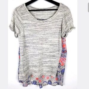 Honey Punch Tops - Honey Punch Top Space Dye Semi Sheer Floral Honey Punch Tops - Honey Punch Top Space Dye Semi Sheer Floral